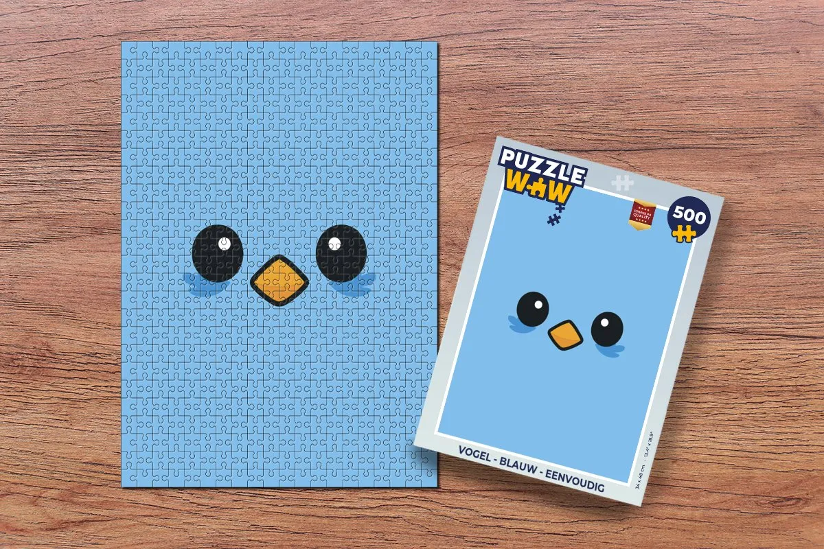 PuzzleWow Vogel Legpuzzel 500 Stuks - Blauw