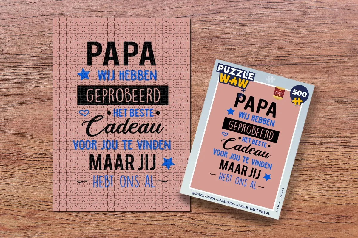 PuzzleWow Papa Jij Hebt Ons Al Legpuzzel 500 Stuks - Multicolor