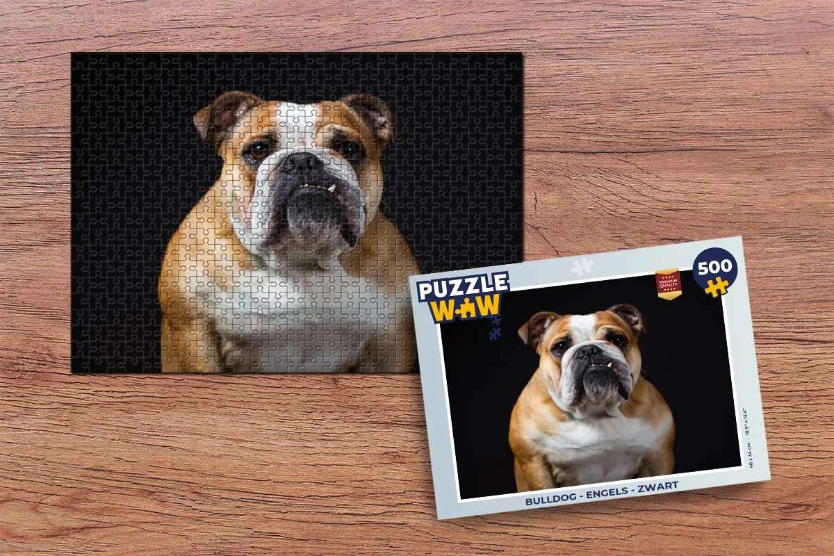 PuzzleWow Bulldog Legpuzzel 500 Stuks - Multicolor