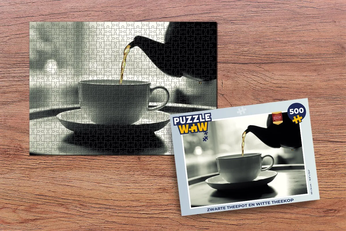 PuzzleWow Theepot & Kopjes Legpuzzel 500 Stuks - Multicolor