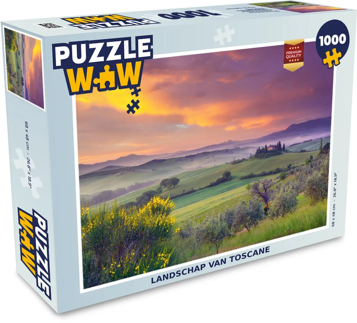 PuzzleWow Landschap Lucht Mist Toscane Legpuzzel 1000 Stuks