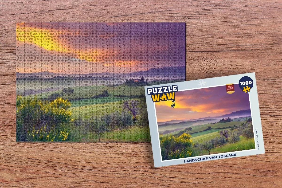 PuzzleWow Landschap Lucht Mist Toscane Legpuzzel 1000 Stuks - Multicolor