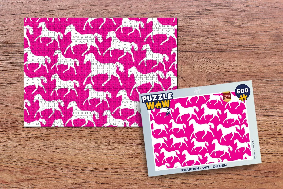 PuzzleWow Paarden Legpuzzel 500 Stuks - Multicolor