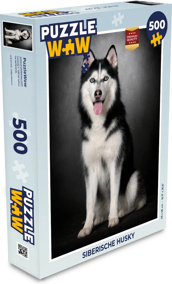 PuzzleWow Siberische Husky Legpuzzel 500 Stuks