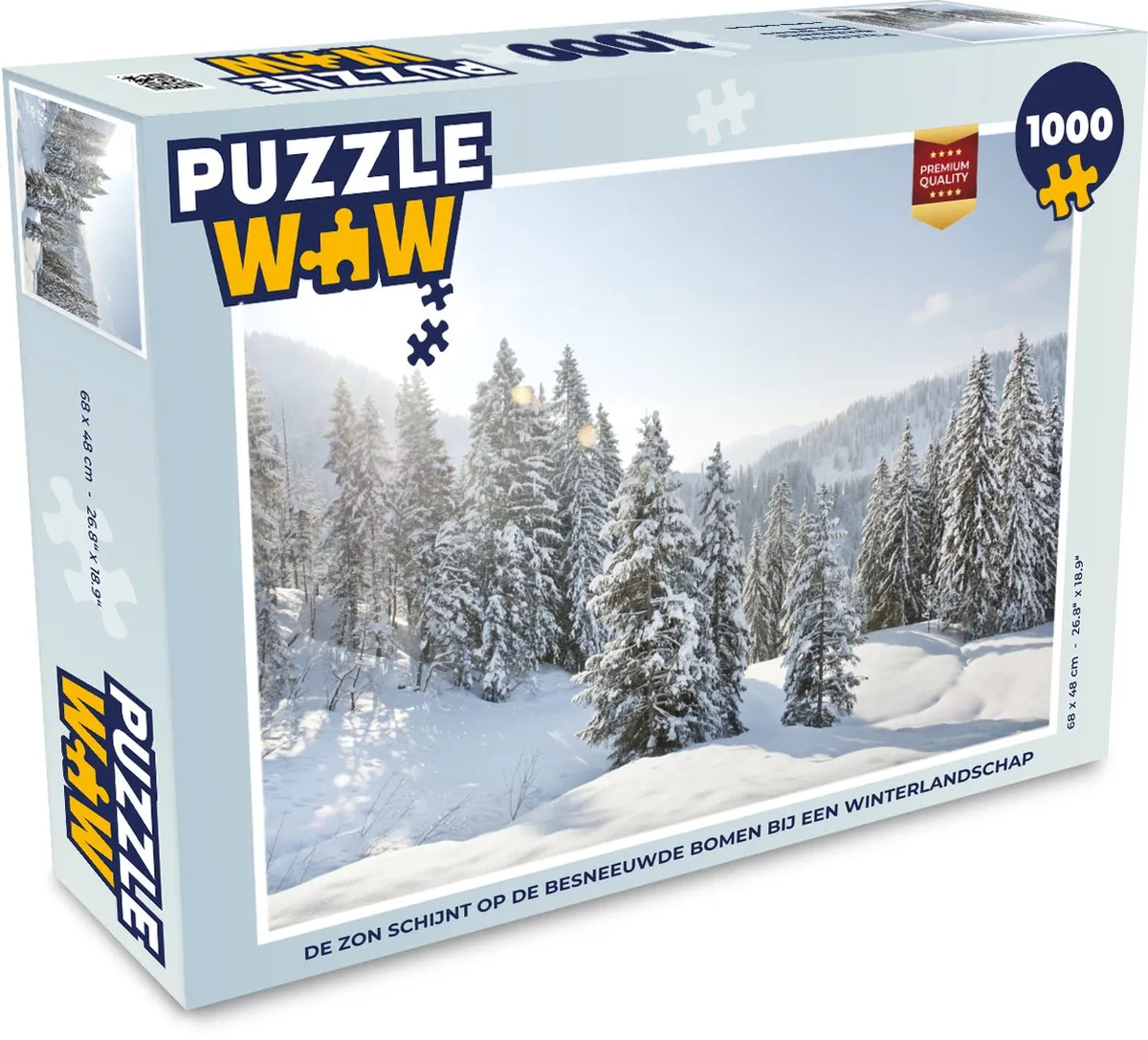 PuzzleWow Legpuzzel De Zon Schijnt Op Besneeuwde Bomen 1000 Stuks - Multicolor