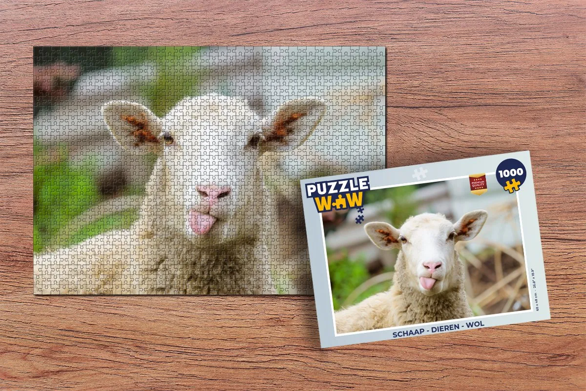 PuzzleWow Schaap Wol Legpuzzel 1000 Stuks - Multicolor