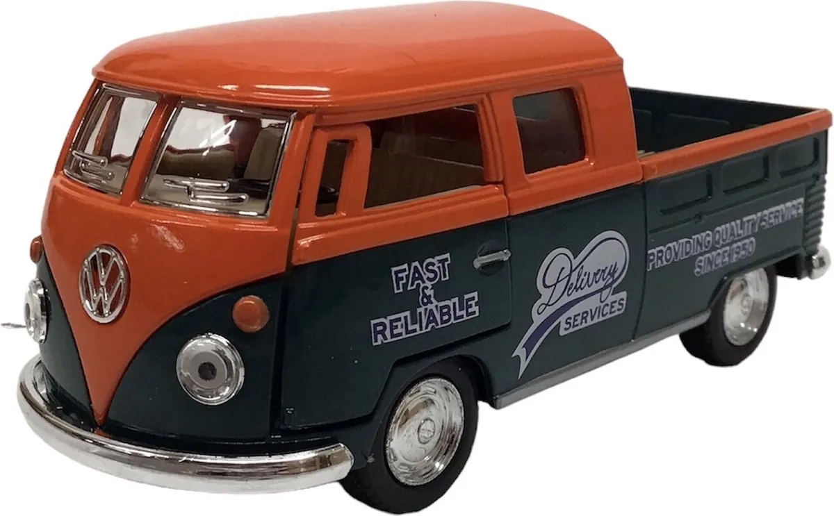 Volkswagen Bus Dubbele Cabine Pickup Metaal Model 1:34