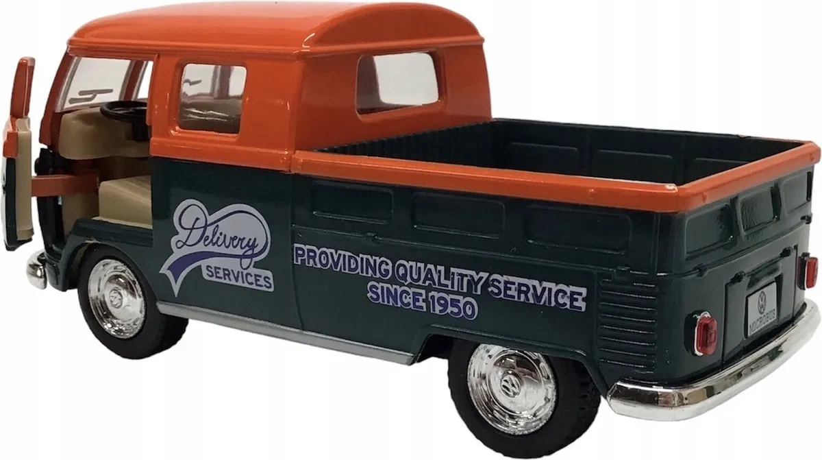 Volkswagen Bus Dubbele Cabine Pickup Metaal Model 1:34