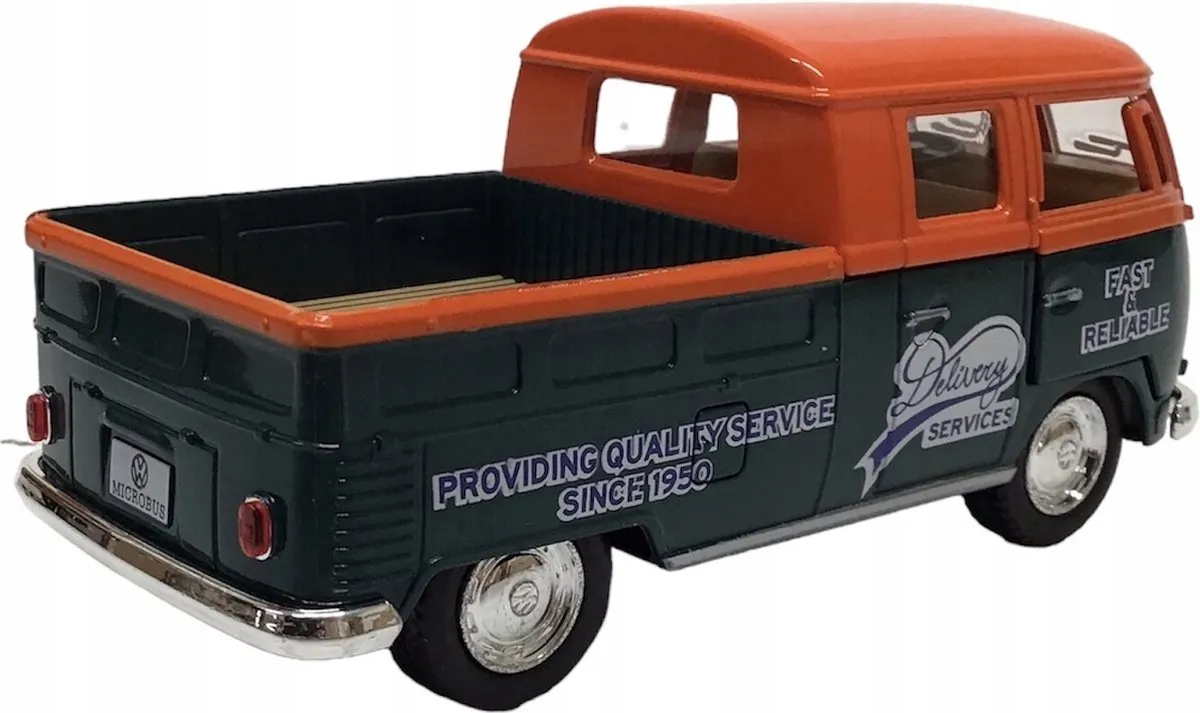 Volkswagen Bus Dubbele Cabine Pickup Metaal Model 1:34