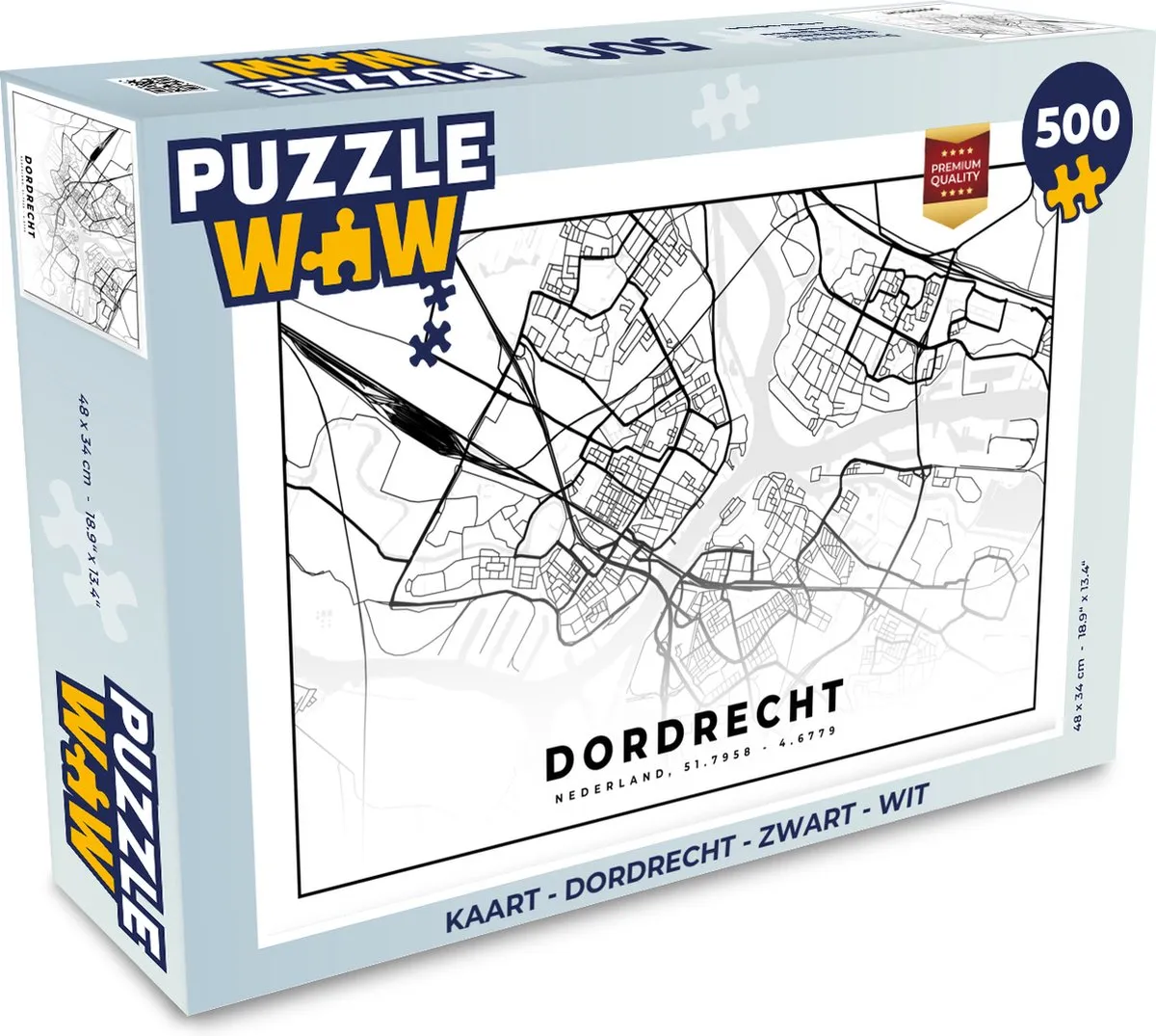 PuzzleWow Dordrecht Legpuzzel 500 Stuks - Multicolor