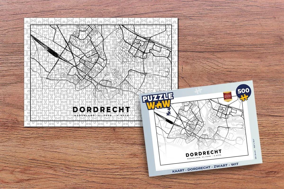 PuzzleWow Dordrecht Legpuzzel 500 Stuks - Multicolor