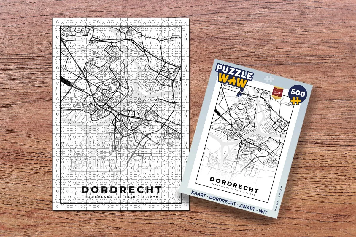 PuzzleWow Dordrecht Legpuzzel 500 Stuks - Multicolor