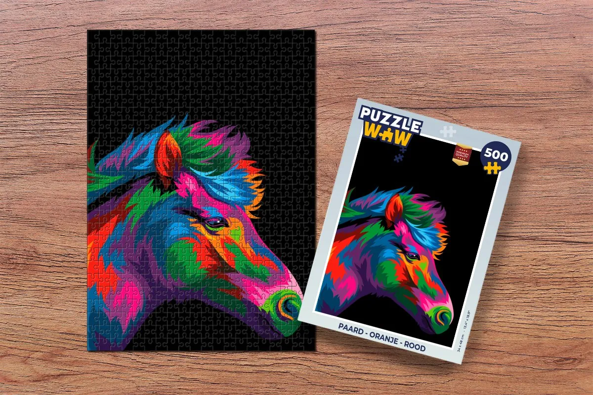 PuzzleWow Paard Legpuzzel 500 Stuks - Multicolor