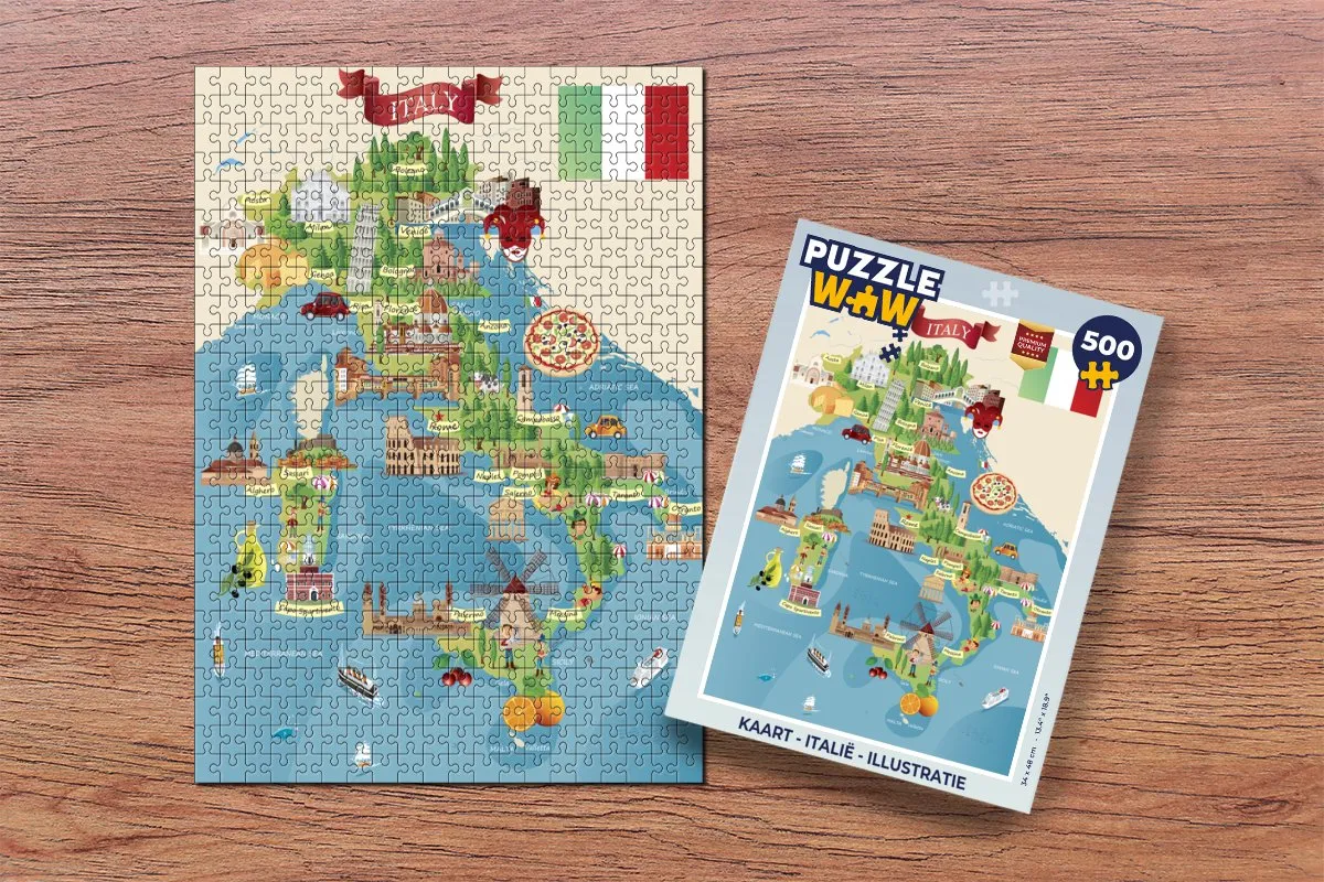 PuzzleWow Legpuzzel Italië 500 Stuks - Multicolor