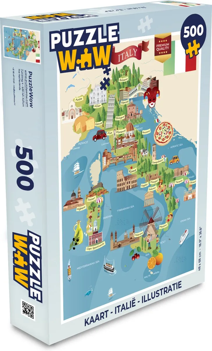 PuzzleWow Legpuzzel Italië 500 Stuks