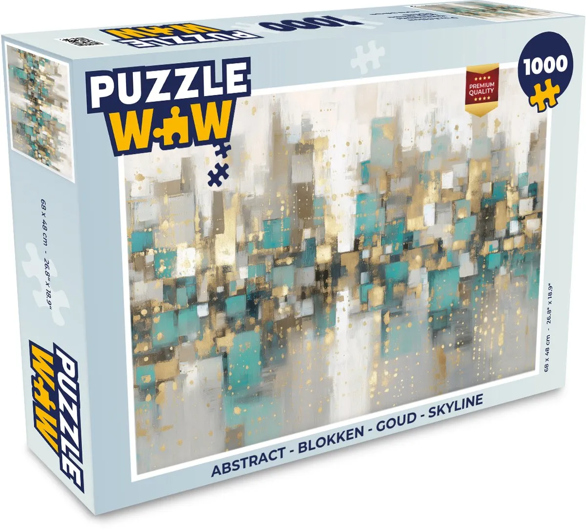 PuzzleWow Abstract Blokken Skyline Legpuzzel 1000 Stuks