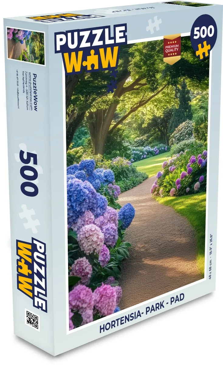 PuzzleWow Hortensia-Park Legpuzzel 500 Stuks