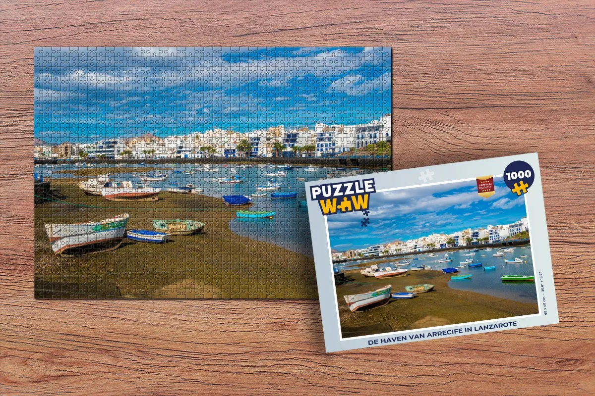 PuzzleWow De haven van Arrecife Lanzarote Legpuzzel 1000 Stuks - Multicolor