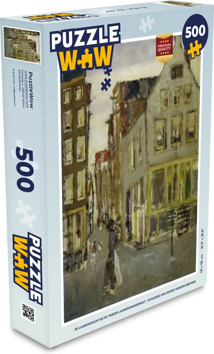 PuzzleWow Breitner De Lauriergracht Legpuzzel 500 Stuks
