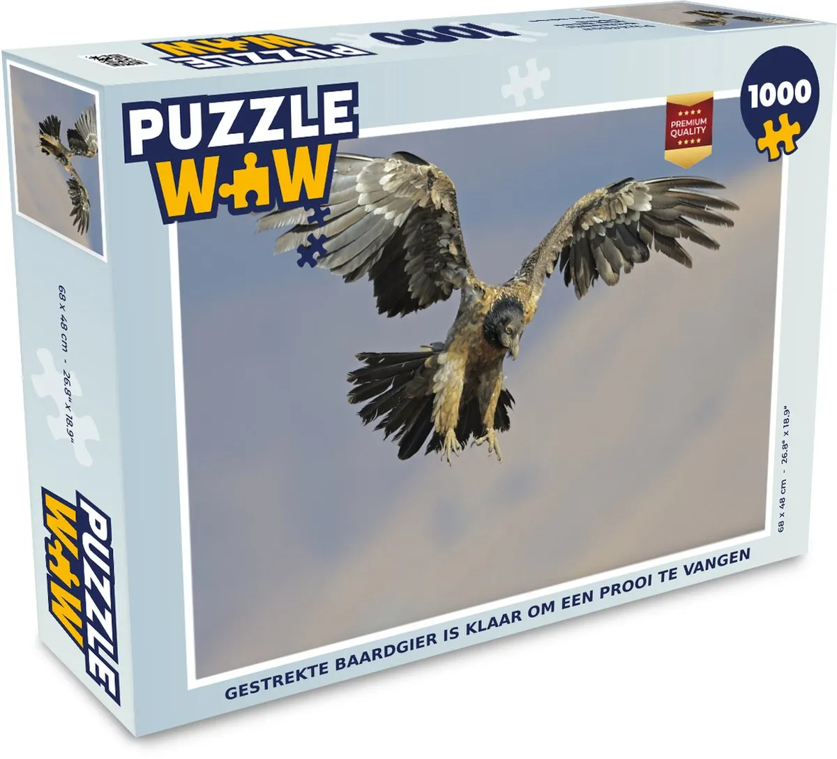 PuzzleWow Legpuzzel Gestrekte Baardgier 1000 Stuks - Multicolor