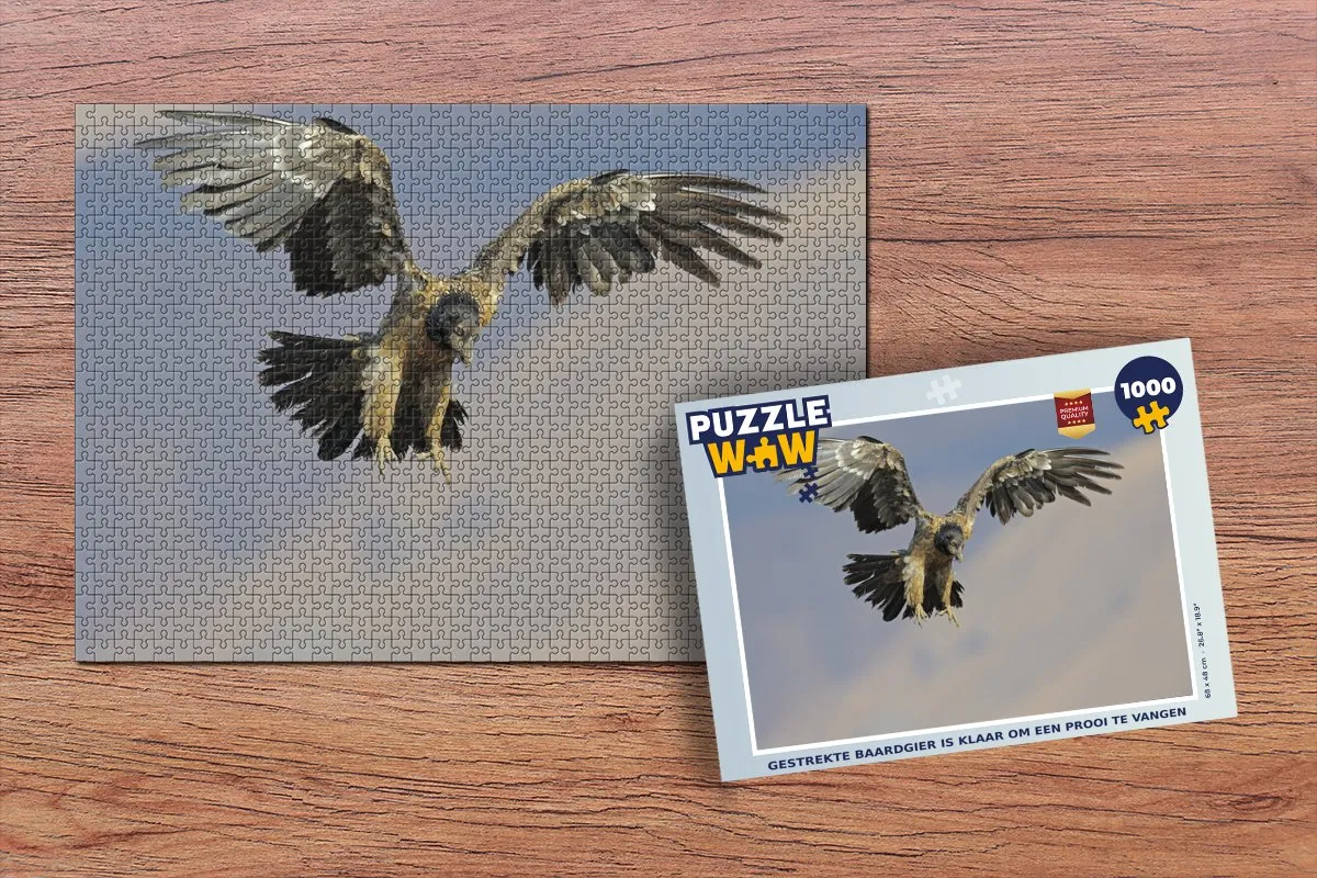 PuzzleWow Legpuzzel Gestrekte Baardgier 1000 Stuks
