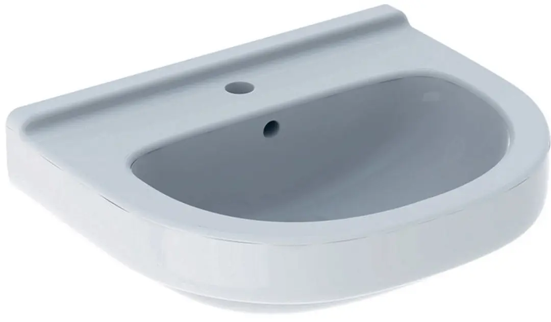 Geberit 300 Basic Arco wastafel halfrond met kraangat met overloop 55x45x18.5cm