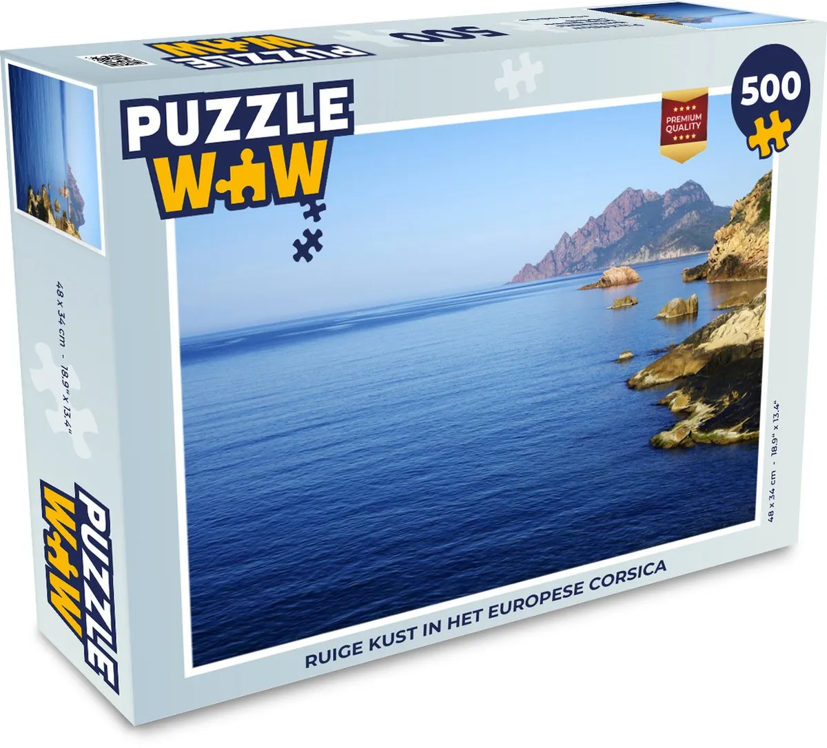 PuzzleWow Legpuzzel Ruige Kust Corsica 500 Stuks