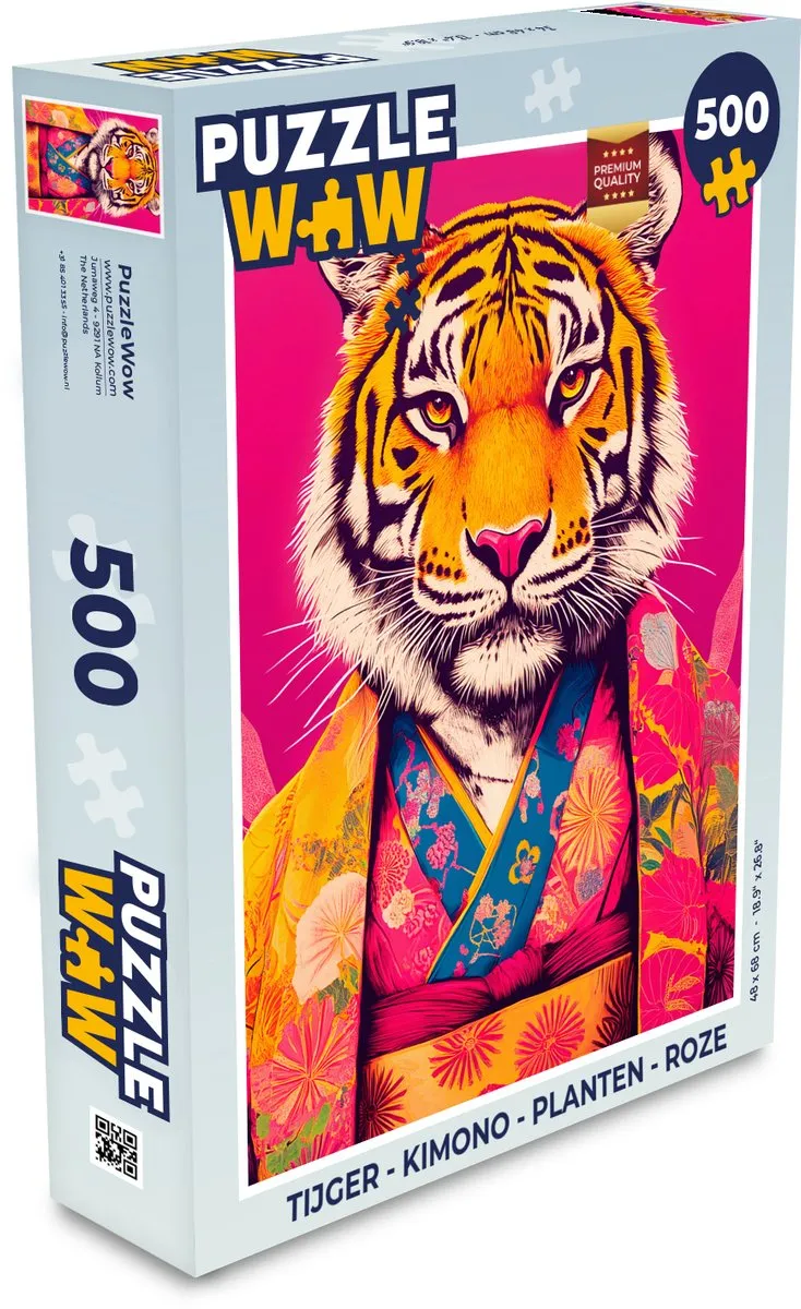 PuzzleWow Tijger Kimono Planten Legpuzzel 500 Stuks
