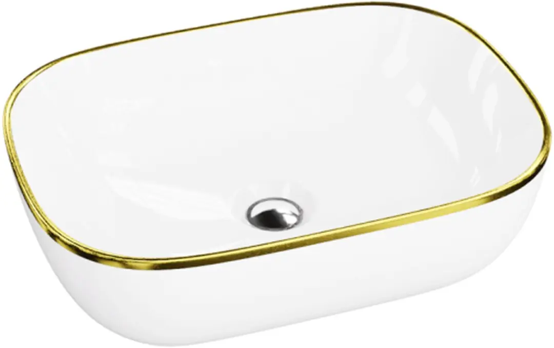 Domino LAVITA opbouw wastafel Costa goud Line opbouw wastafel rechthoekig wastaf