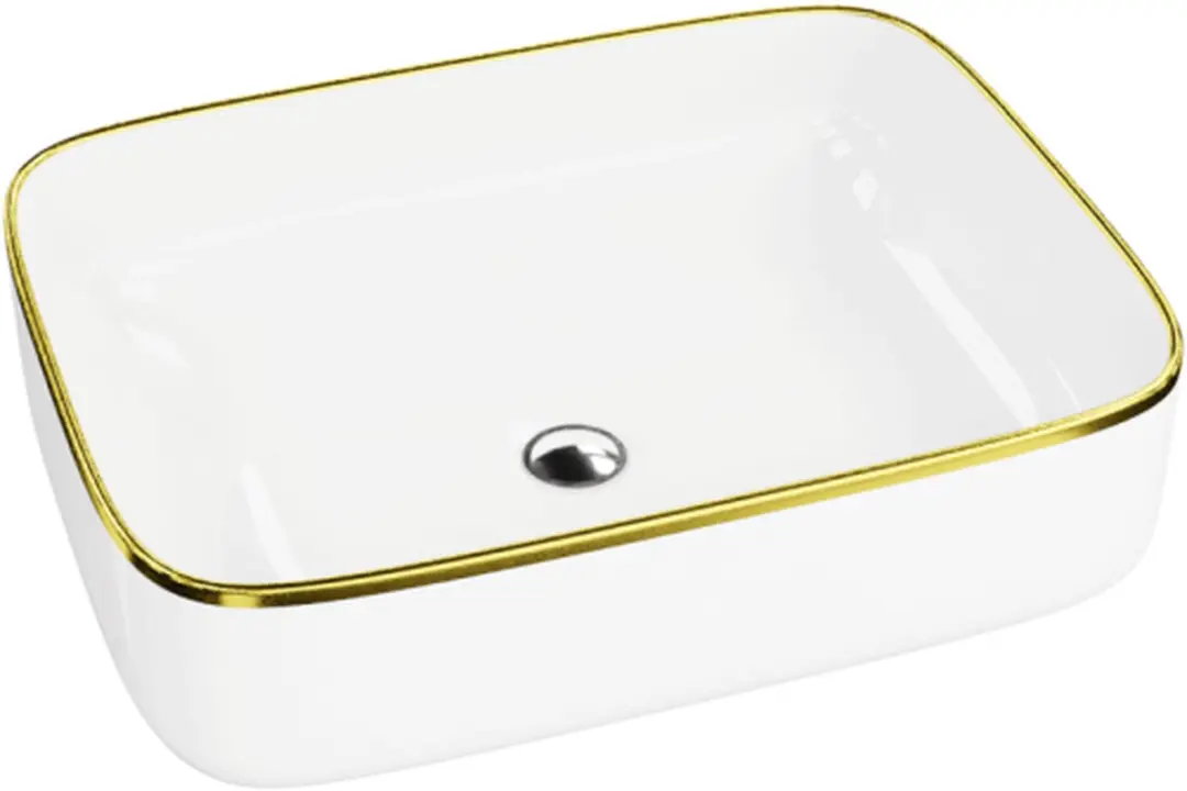 Domino LAVITA opbouw wastafel Galera goud Line opbouw wastafel rechthoekig wasta
