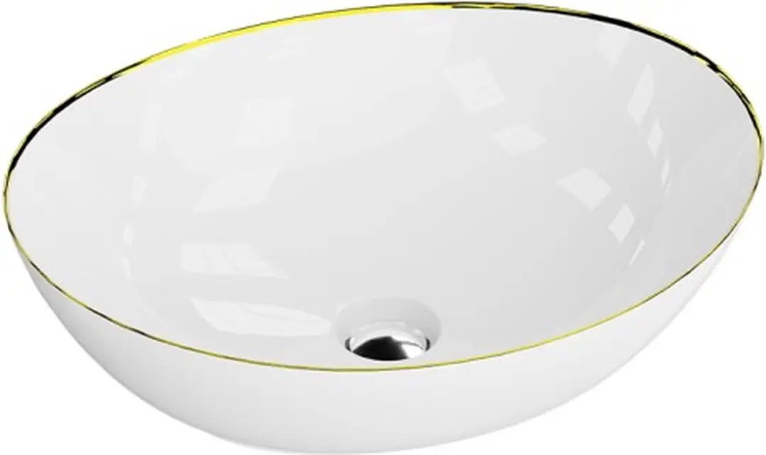 Domino LAVITA opbouw wastafel Fresa goud opbouw wastafel Oval wastafel zonder ov