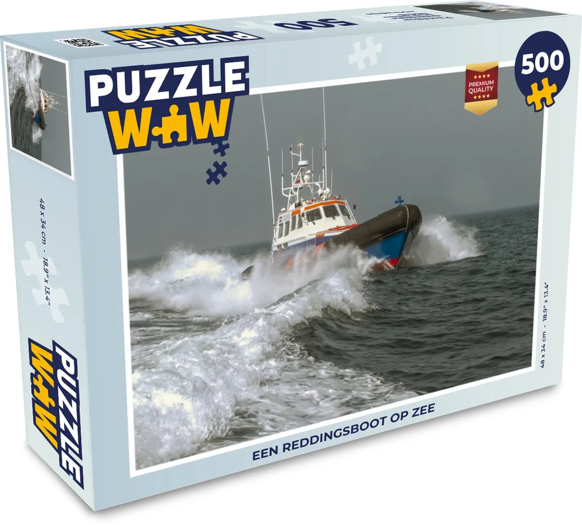 PuzzleWow Legpuzzel Reddingsboot op zee 500 Stuks