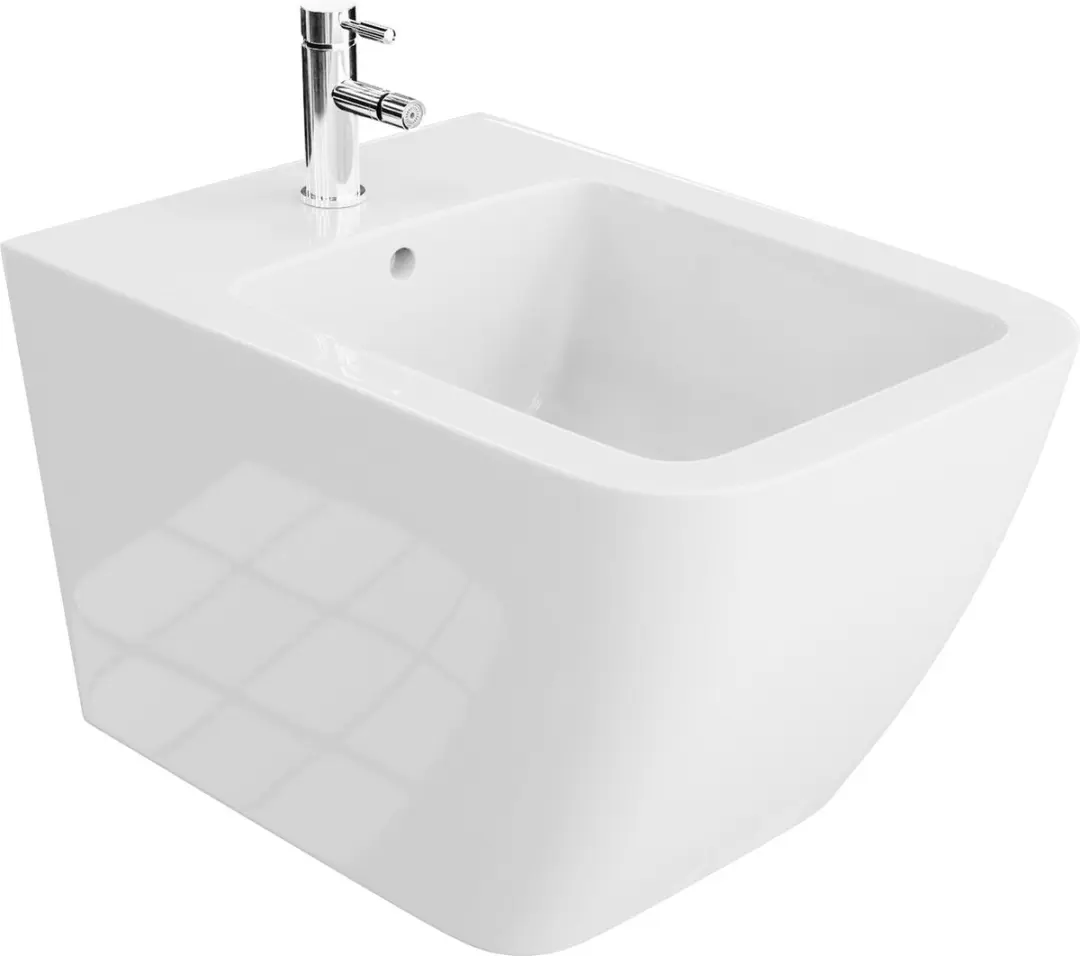 Domino LAVITA Universal wand Bidet, WC met kraangat en Überlaufschutz van keram