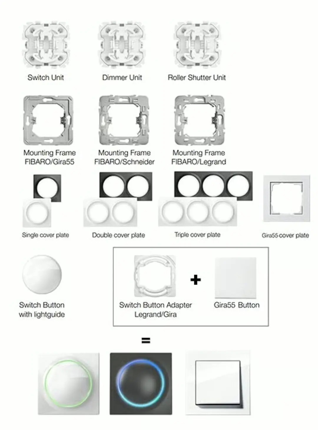 Fibaro Walli Schakelaar FG-WDSEU221-AS-8001 - afbeelding 2 van 3