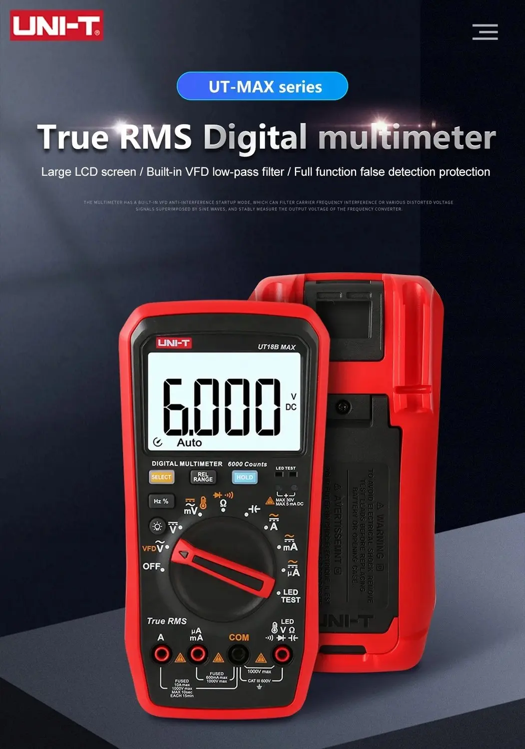 UNI-T UT17B MAX Digitale Multimeter - afbeelding 2 van 2