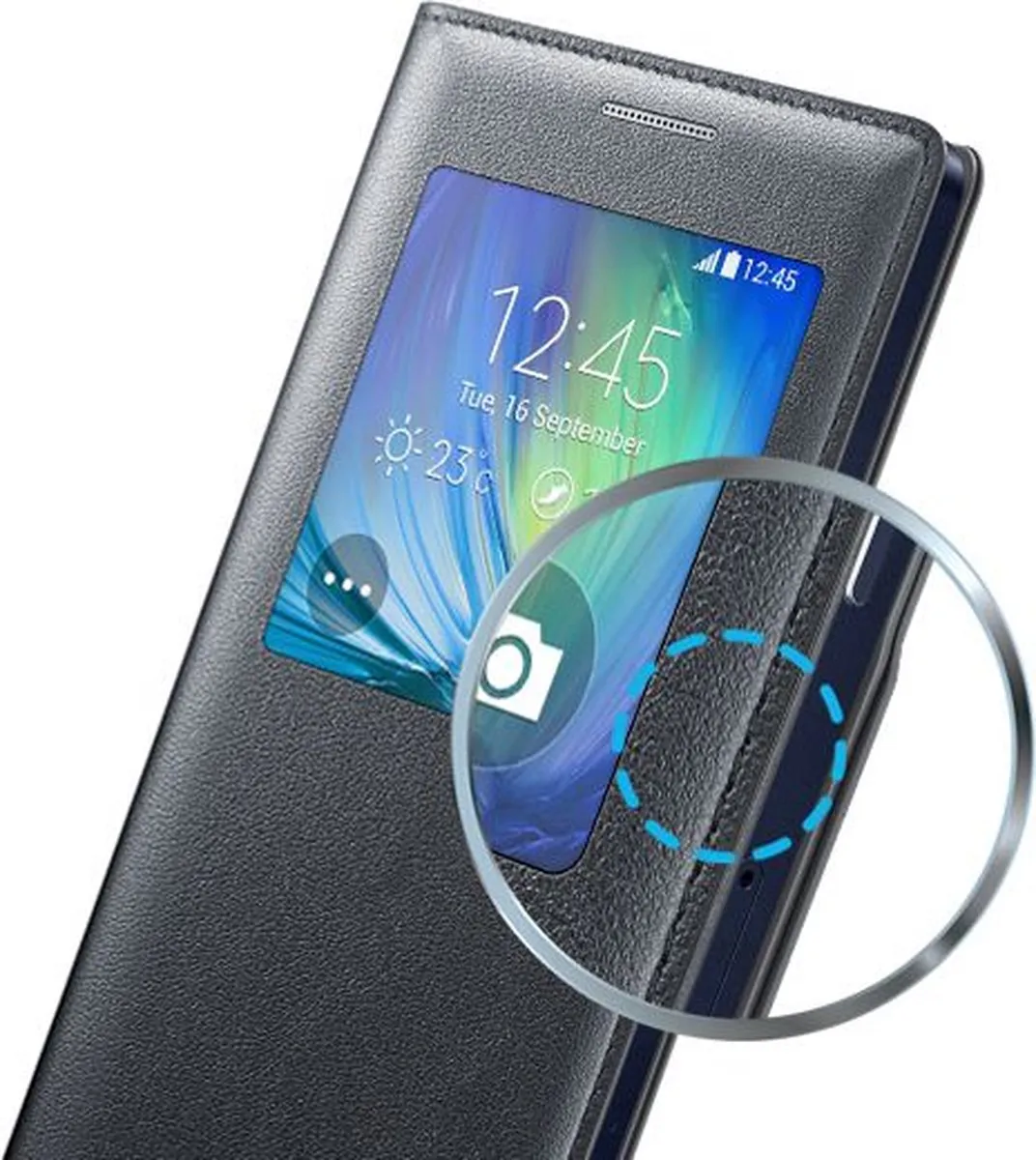 Samsung S-View Cover EF-CA500BCEGWW - Zwart - afbeelding 6 van 6