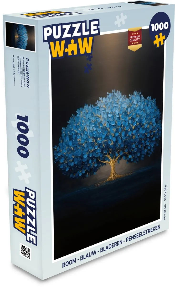PuzzleWow Boom Legpuzzel 1000 Stuks - Blauw
