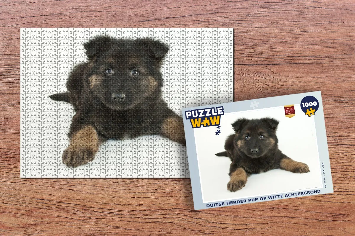 PuzzleWow Legpuzzel Duitse Herder Pup 1000 Stuks - Multicolor
