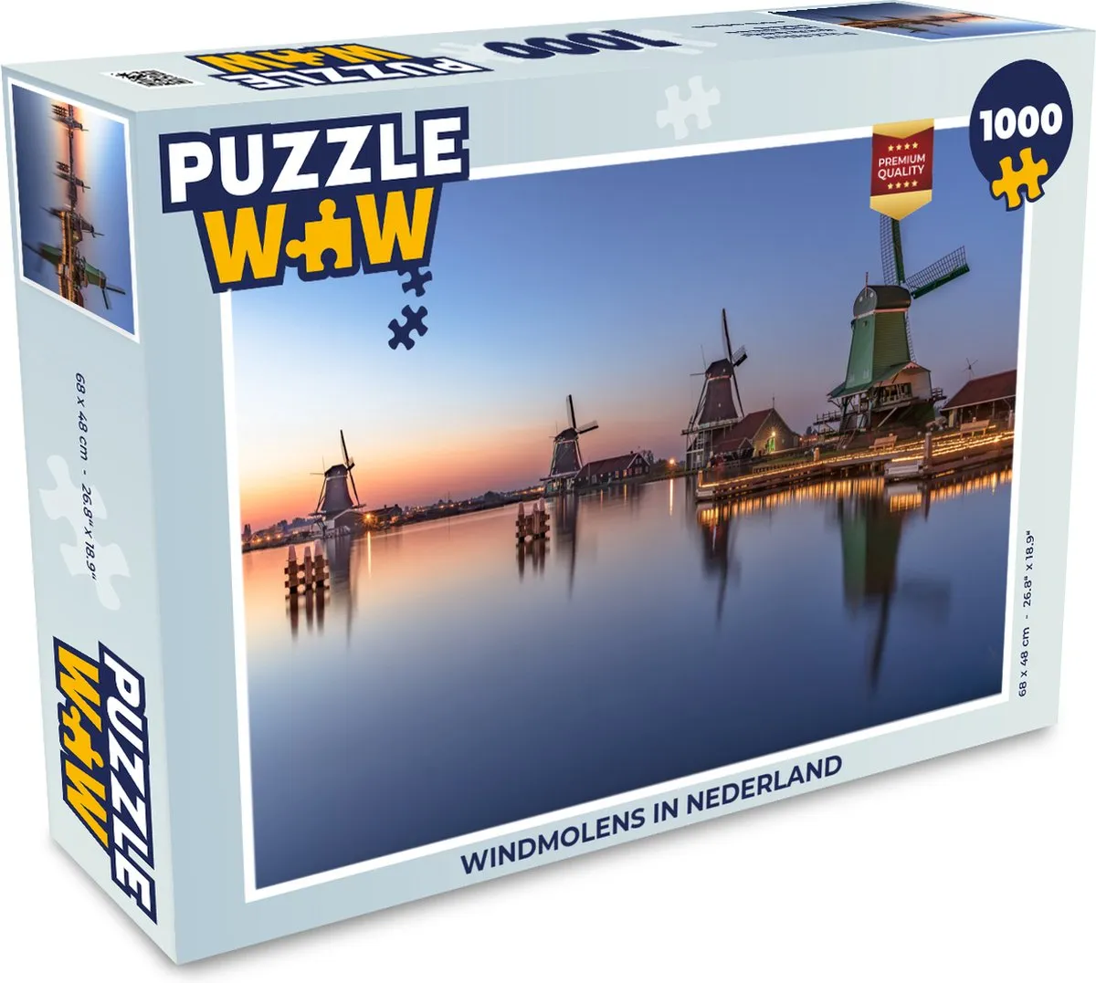 PuzzleWow Windmolens in Nederland Legpuzzel 1000 Stuks