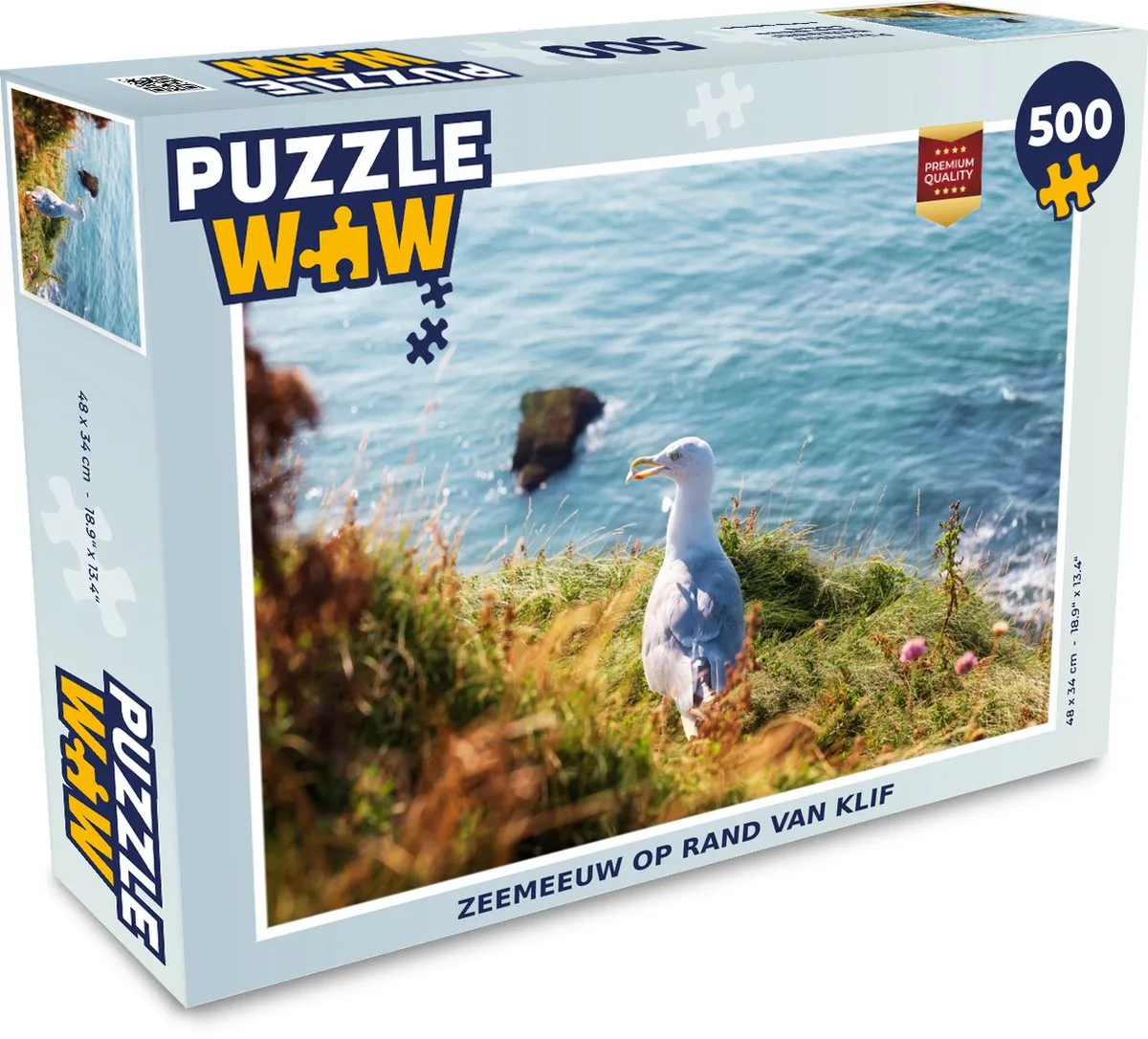 PuzzleWow Meeuw Klif Water Legpuzzel 500 Stuks