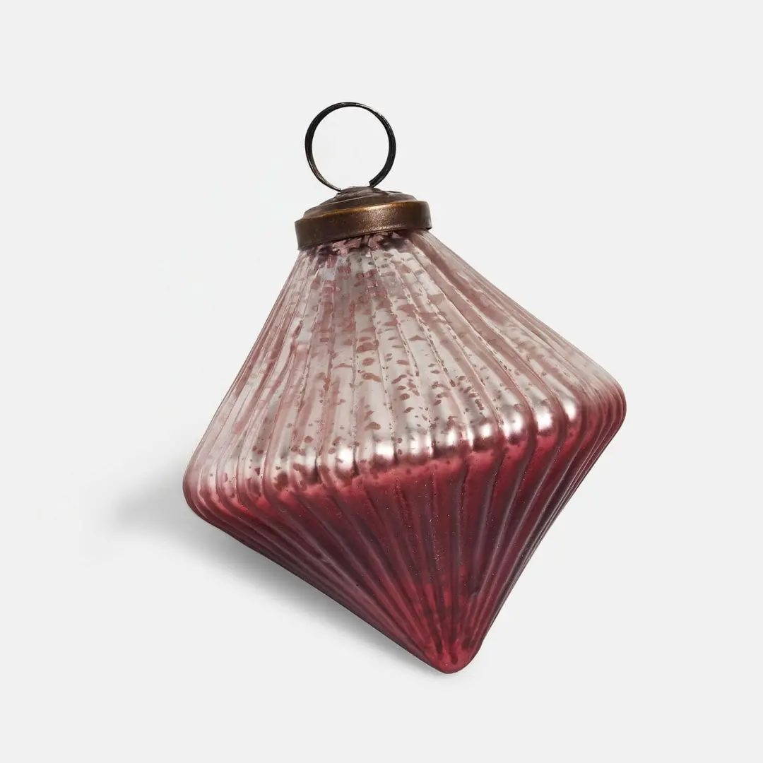 Loberon Kerstbal Set 6 Stuks Marquee Silber/Bordeaux - afbeelding 4 van 6