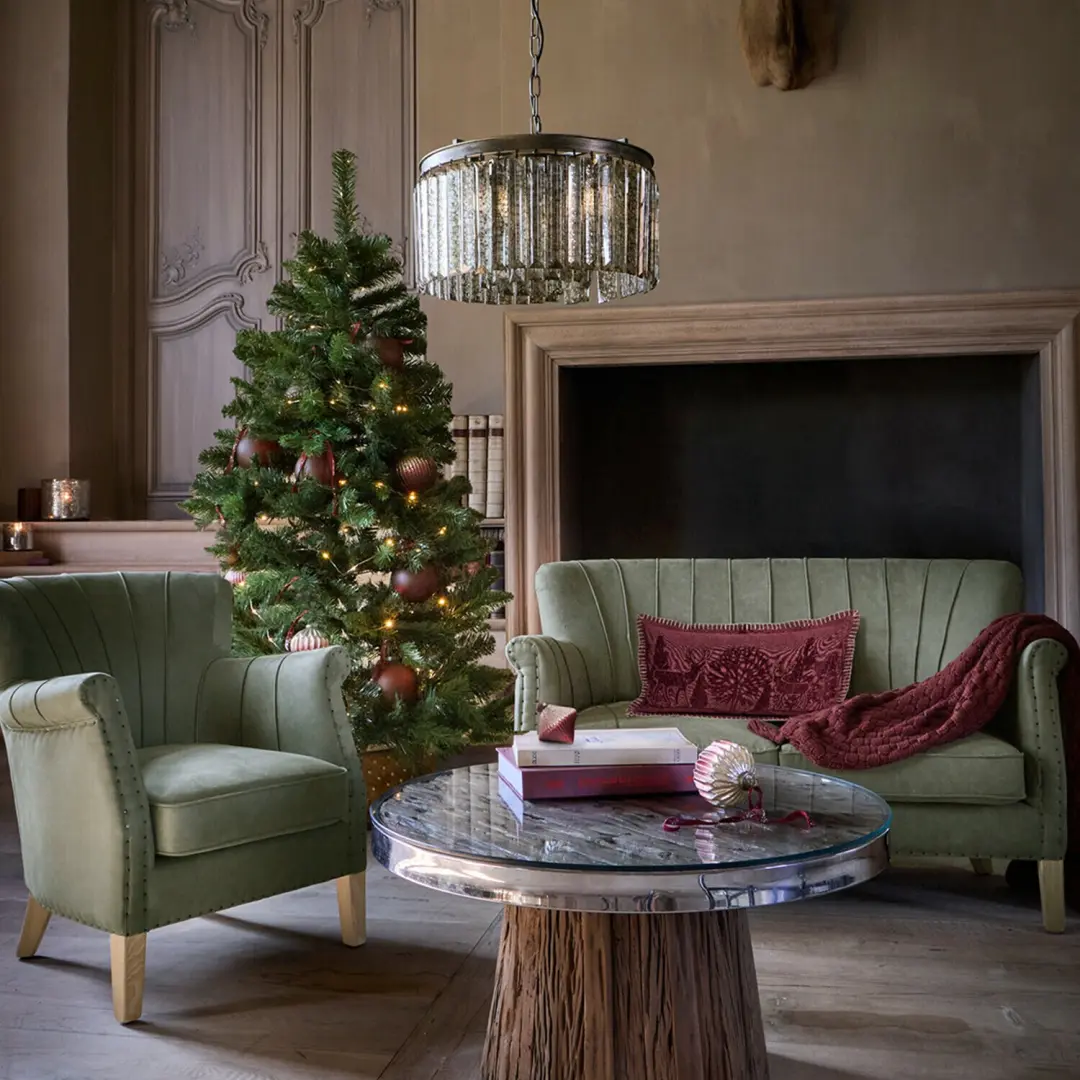 Loberon Kerstbal Set 6 Stuks Marquee Silber/Bordeaux - afbeelding 6 van 6