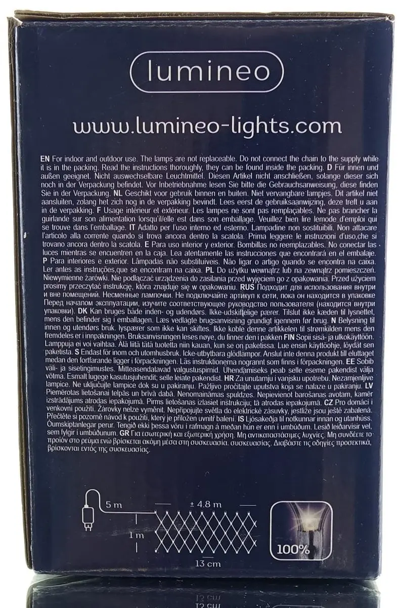 Lumineo LED Netverlichting 4,8m - 360L - Zwart - afbeelding 4 van 6