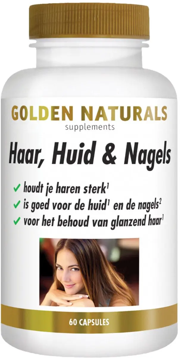 Golden Naturals Haar Huid & Nagels 120 Vegacapsules - afbeelding 2 van 2