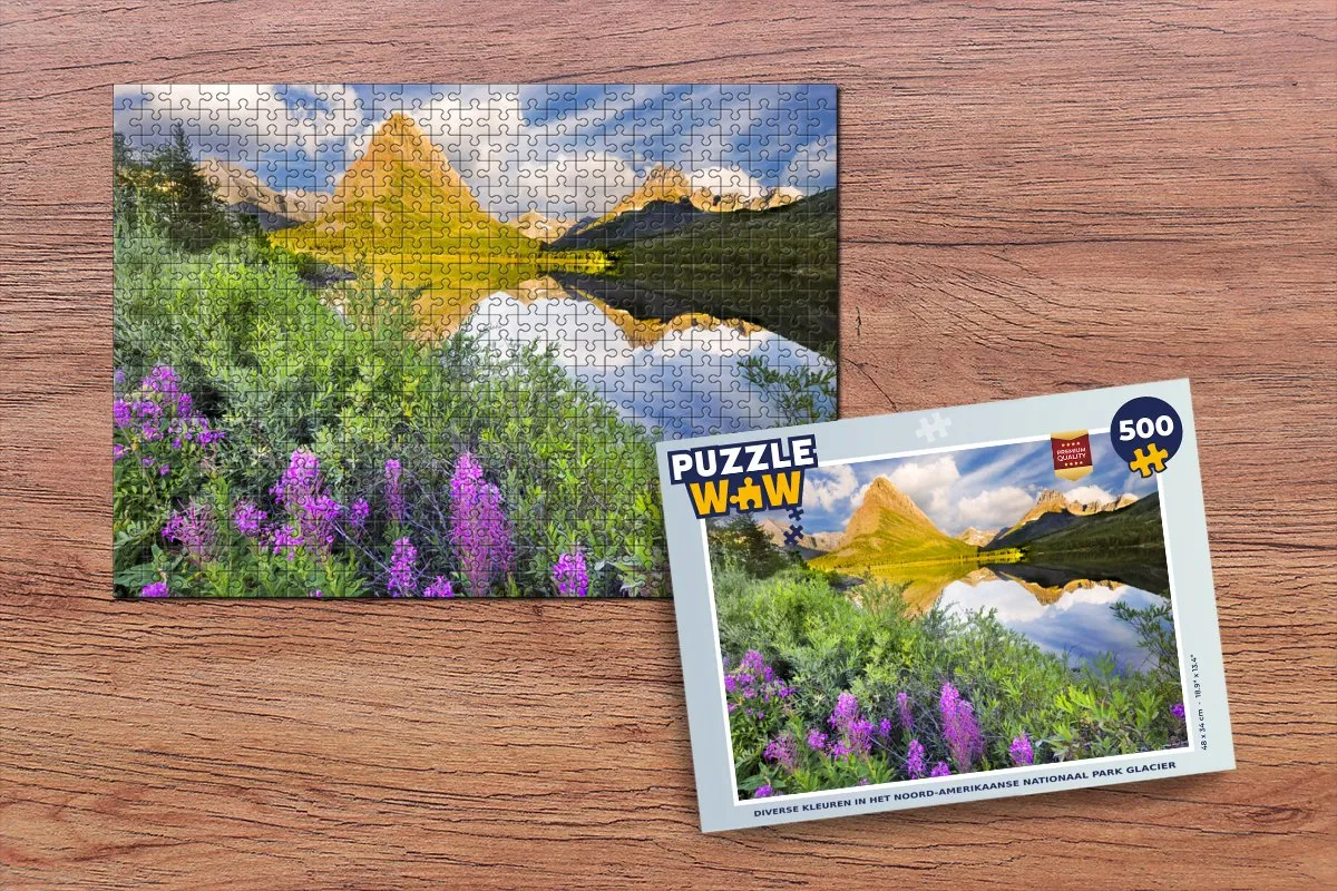PuzzleWow Glacier National Park Legpuzzel 500 Stuks - Multicolor