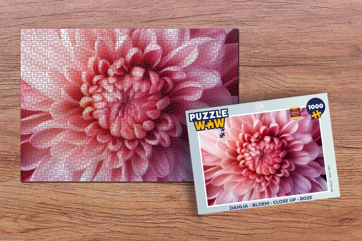 PuzzleWow Dahlia Legpuzzel 1000 Stuks - Roze