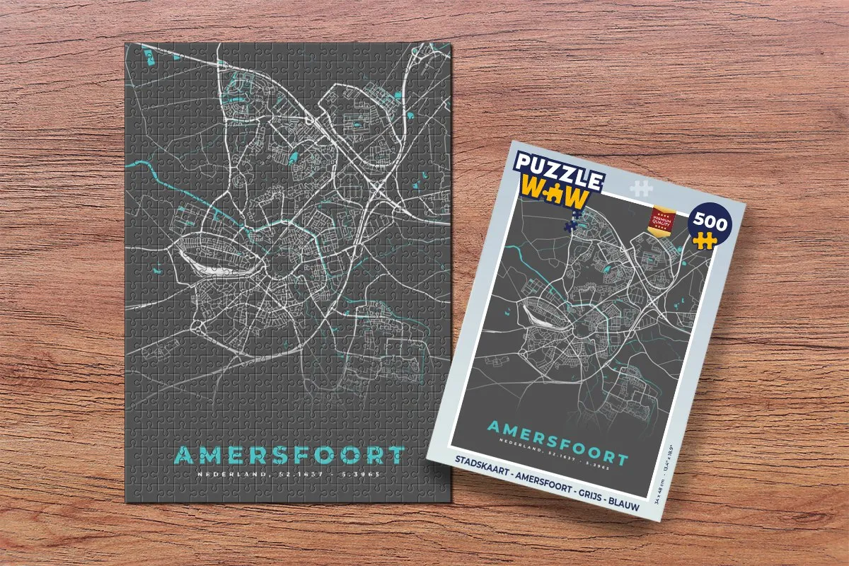 PuzzleWow Stadskaart Amersfoort Legpuzzel 500 Stuks - Multicolor
