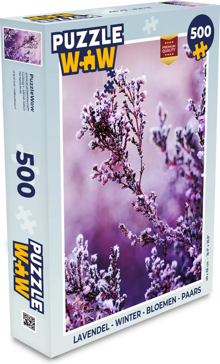 PuzzleWow Legpuzzel Lavendel Winter Bloemen 500 Stuks