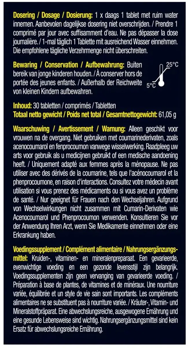 Lucovitaal Post Overgang Balans 60 tabletten - afbeelding 2 van 6