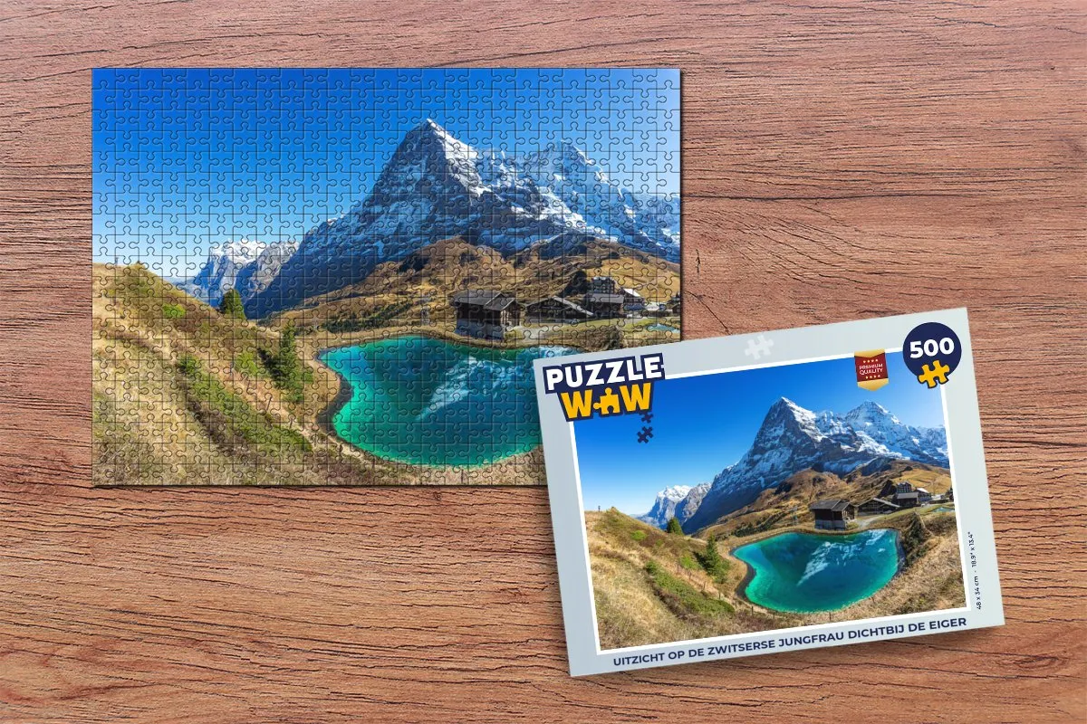 PuzzleWow Legpuzzel Zwitserse Jungfrau 500 Stuks - Multicolor